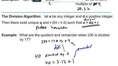 Division and Modular Arithmetic