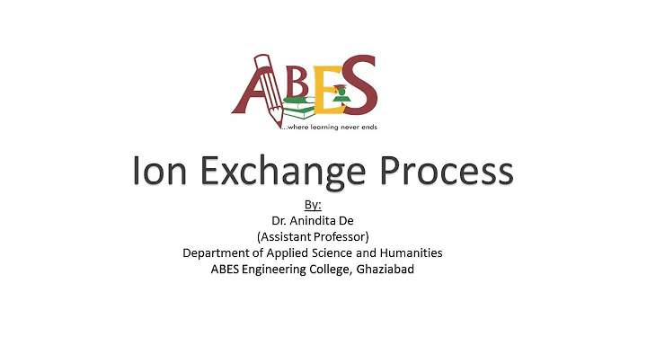 Ion Exchange Process by Dr. Anindita De [Chemistry]