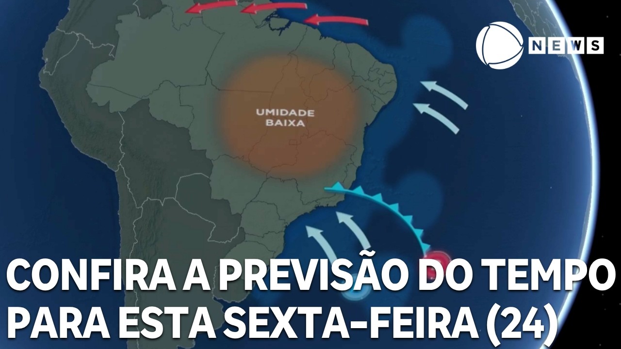 Confira a previsão do tempo para esta sexta-feira (24)