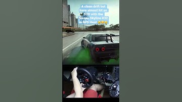 A clean drift but have almost hit an SUV with the Nissan Skyline R32 in NFS Heat - Logitech g29