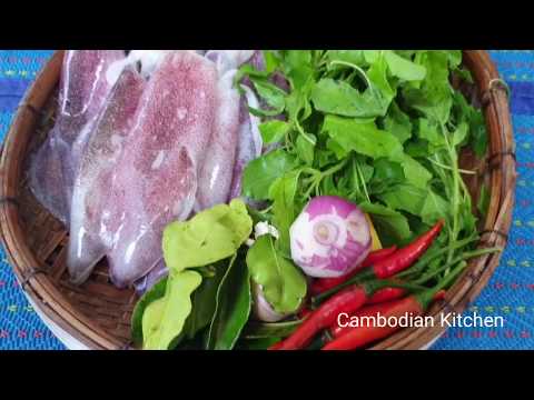 Spicy Squid With Holy basil - Delicious Lunch - Cambodian Kitchen