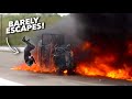 HUGE Wreck Ends in FIRE - Driver BARELY Escapes!