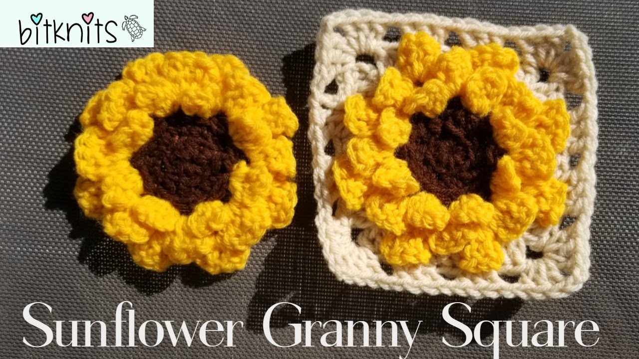 Sunflower Granny Square! Crochet tutorial - YouTube
