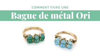 Bague de métal avec cristal Ori | Perles et Créations