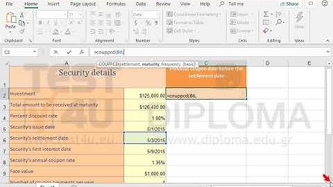 Use the proper function in the cell C2, to calculate the number that represents the previous...