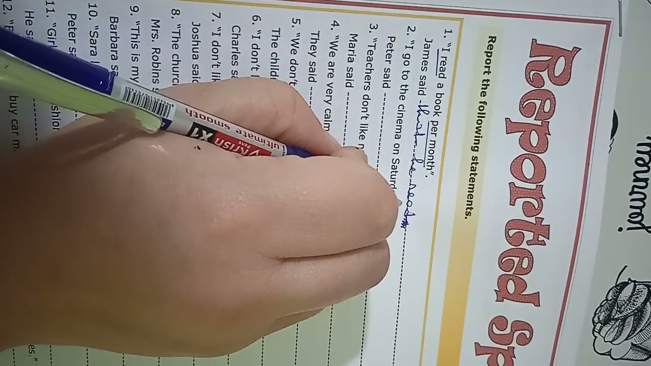 reported speech سنة اولى ثانوي تمارين