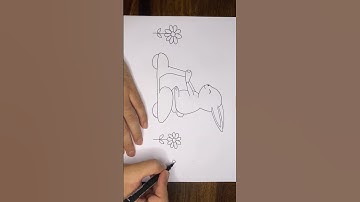 Cute rabbit riding scooter drawing tutorial for kids #shorts #fyp #youtubeshorts
