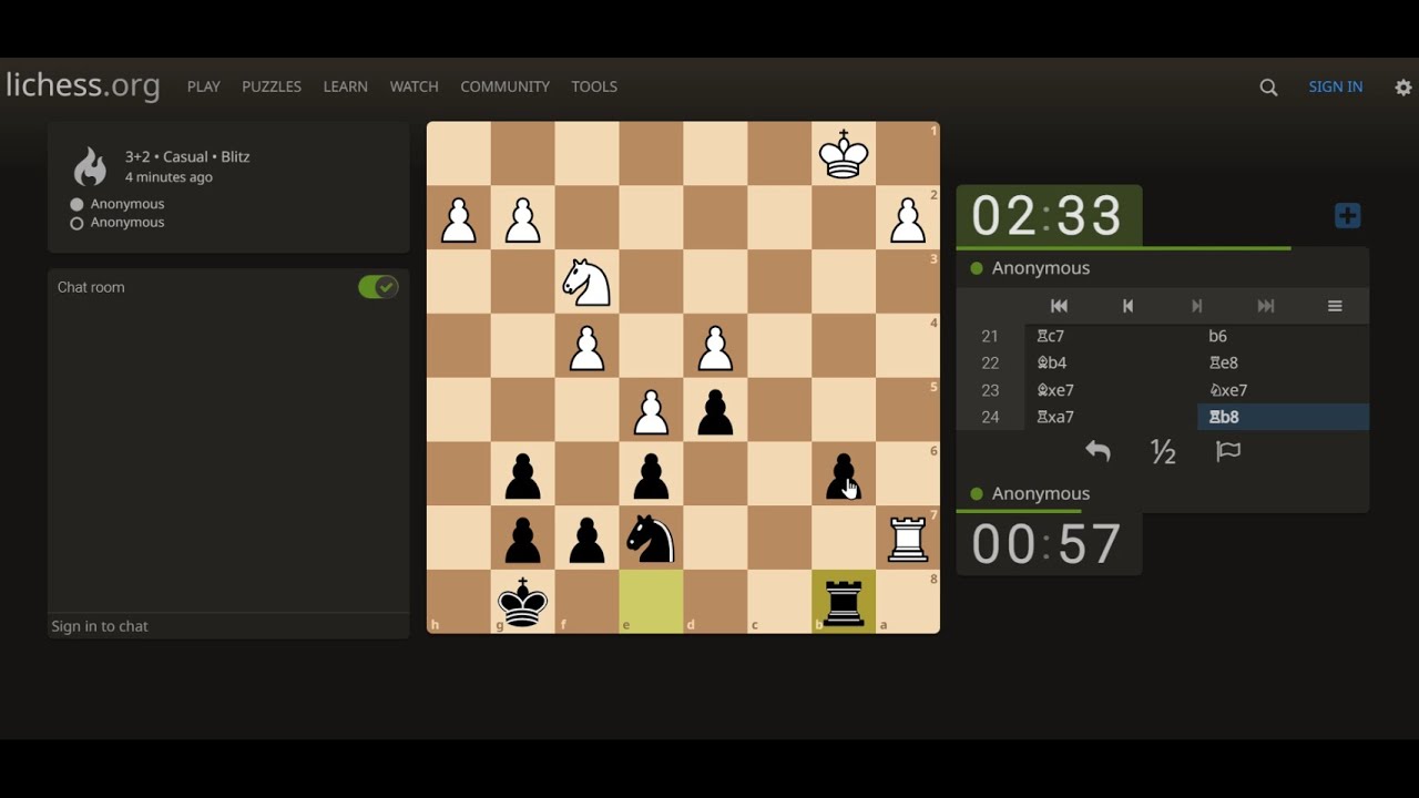 Random chess game (One move blunder! ) #chessgame #lichess #chessvideos ...
