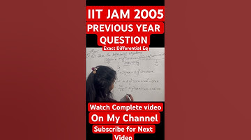 IIT -JAM Previous Year Questions  Exact Differential Eq #shorts