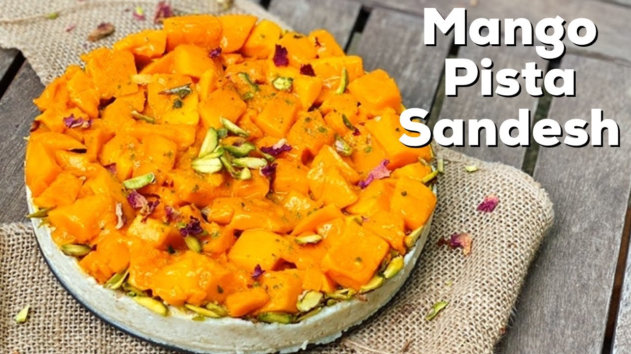 Mango Pista Layered Sandesh | Indian Mango Cheese Cake | Mango Sandesh | Sandesh Recipe | Flavourful Food