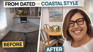 Celebrity Dinning Table Makeover | From Dark & Dated to Coastal Style ✨ | Furniture Flip Before & After Profile