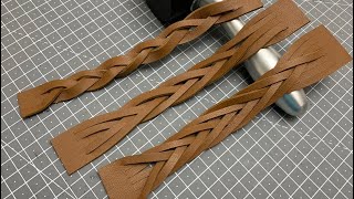 Кожаная манжета Mystery Braid, изготовление волшебного браслета из кос #leathercraft