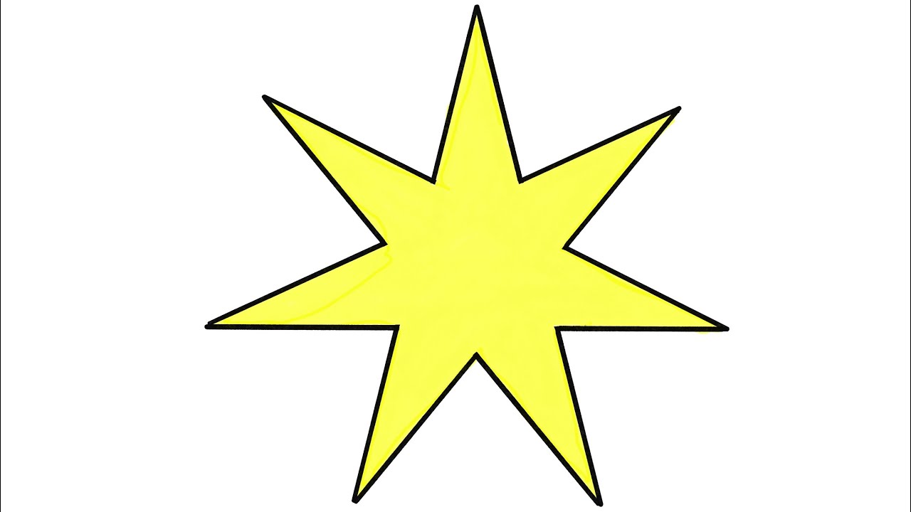 How to draw 7 pointed star| 7 point star