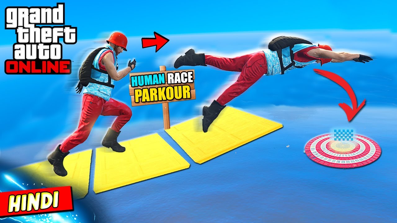 GTA 5 : IMPOSSIBLE HUMAN JUMP RACE PARKOUR (FREE FALL) 🐱‍🏍 - YouTube
