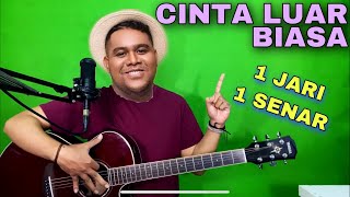 Tutorial Melodi CINTA LUAR BIASA - ANDMESH cuman pake 1 JARI 1 SENAR Gitar