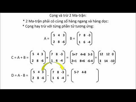 Video (Bài 86)[Toán học] Phép cọng, trừ, nhân Ma trận - youtube