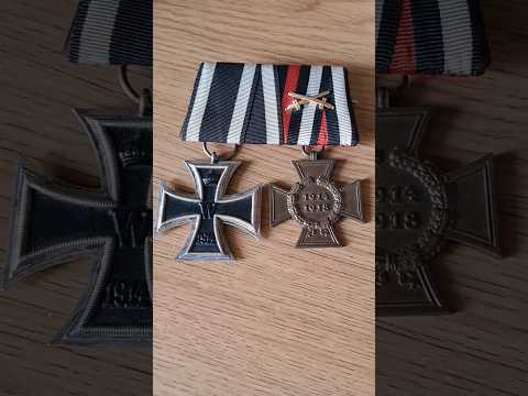 WW1 German Medal Bar Iron Cross 2nd Class & Hindenburg Cross #history #shorts