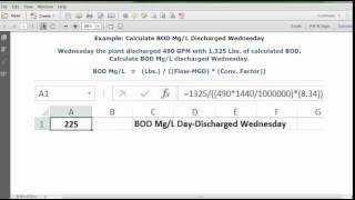 Calculate BOD MGL Day Discharged Wednesday