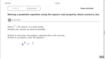 Solving a quadratic equation using the square root property: Exact answers, basic