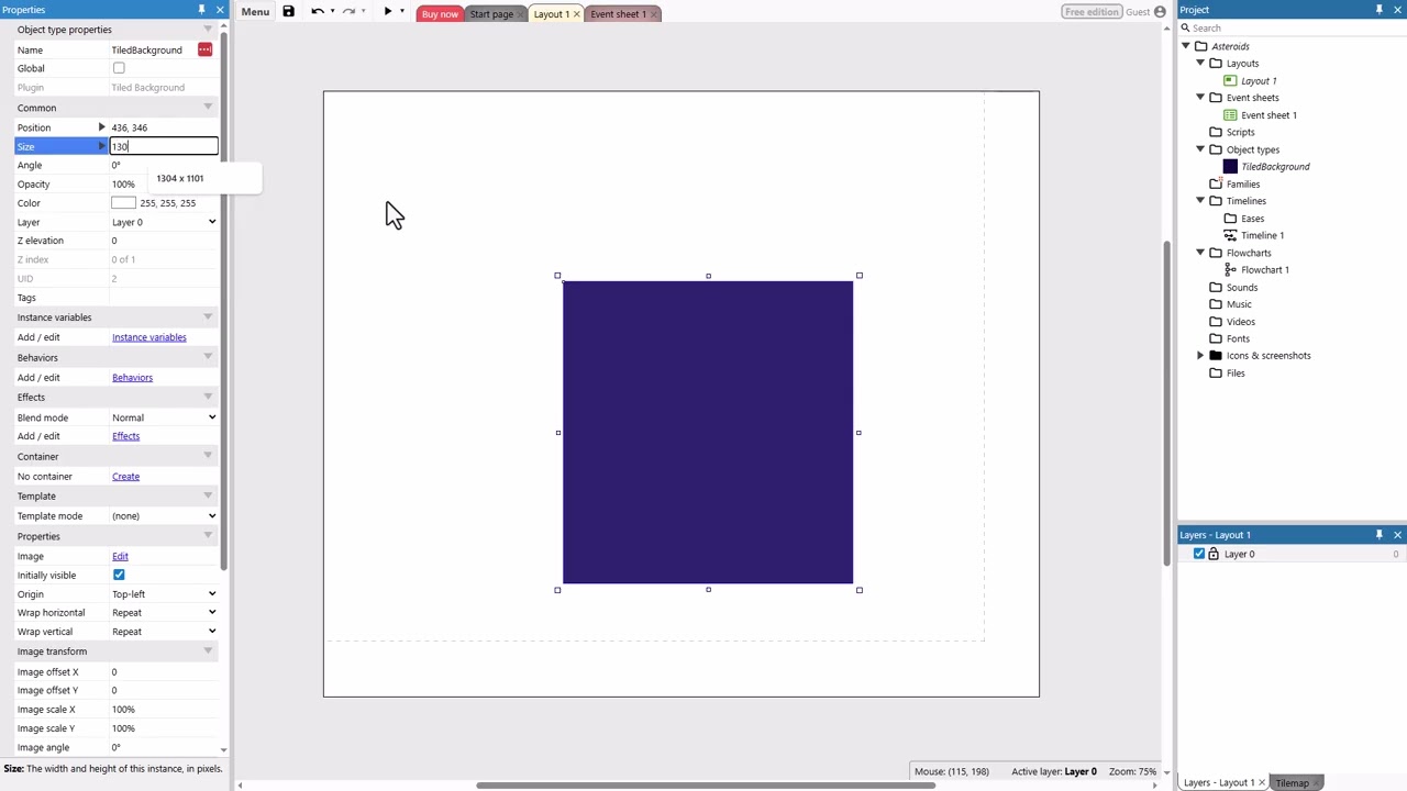 Part 1 - Asteroids in Contruct3 - Initial Setup