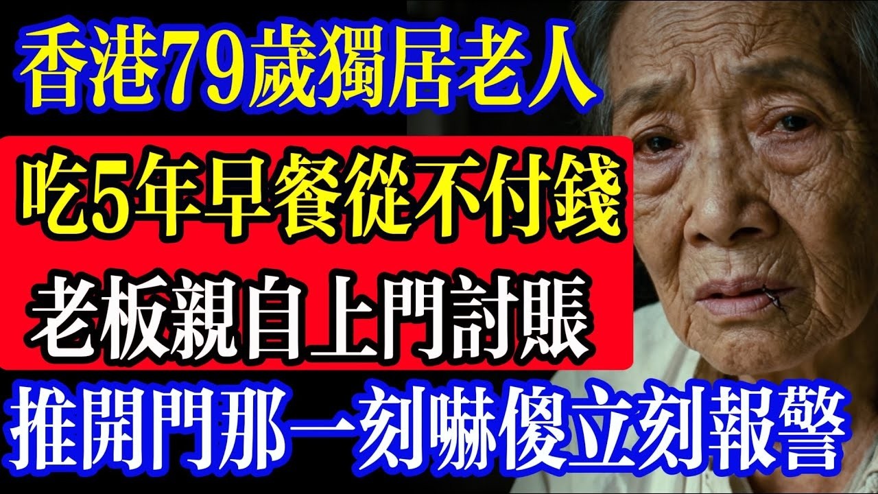 香港79歲獨居老人連吃5年早餐從不付錢！老闆親自上門討賬，推開門那一刻嚇傻立刻報警！