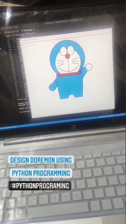 How to make a Doremon Using Python turtle GUI. #shorts #youtubeshorts # ... image.