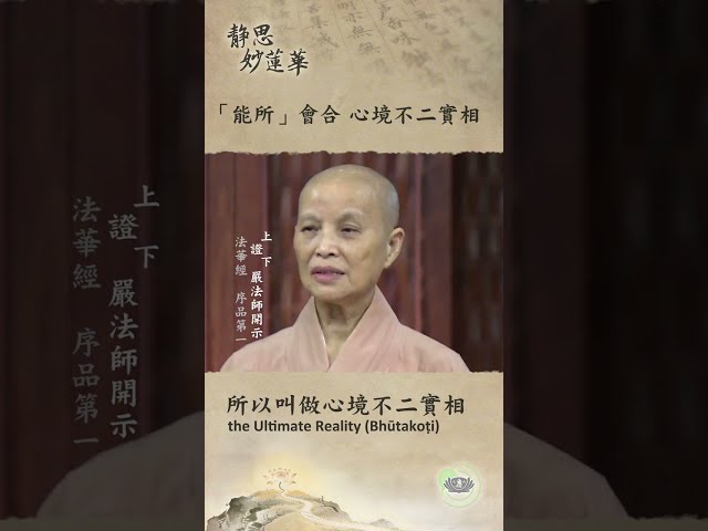 🏯【靜思妙蓮華｜第119集：「能所」會合 心境不二實相】