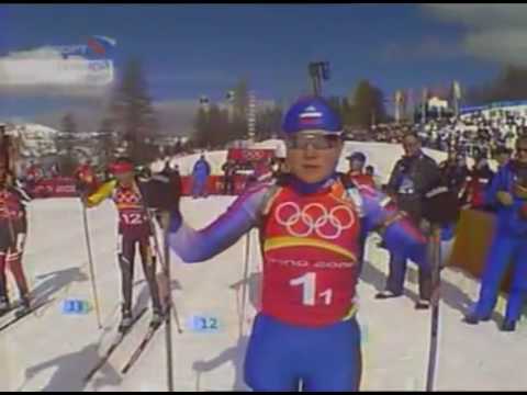 Женская биатлонная гонка преследования на Олимпийских играх в Сочи.
