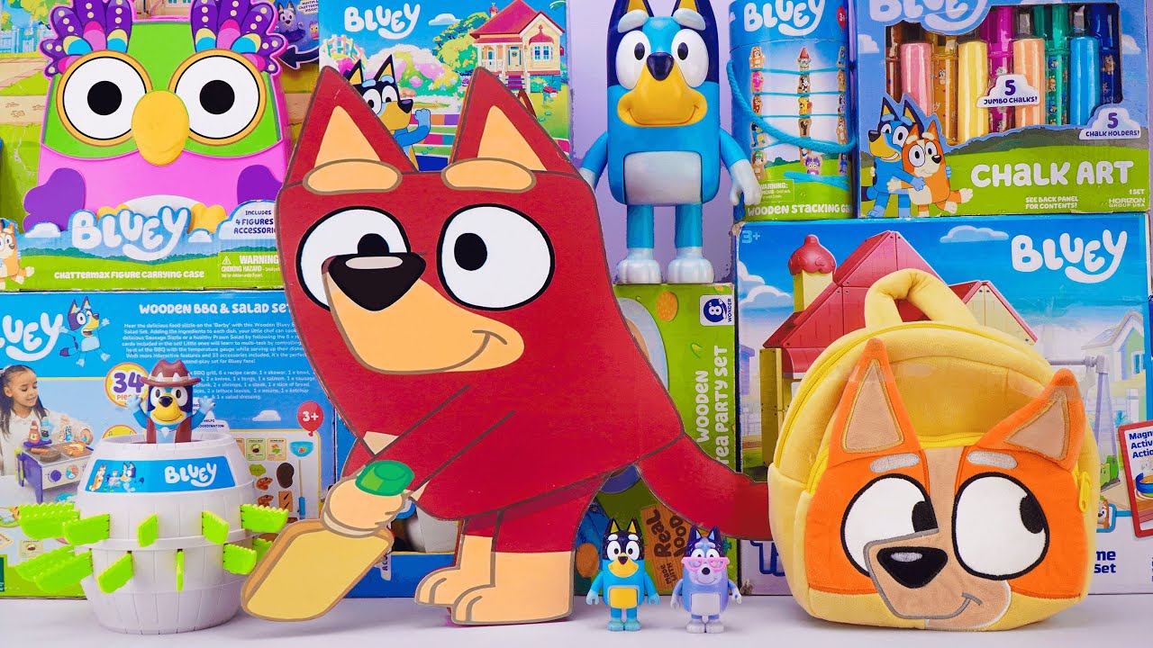 Bluey Toy Collection Unboxing Review 💙 Mystery Cute Rusty Box & Bluey Pop Up Game