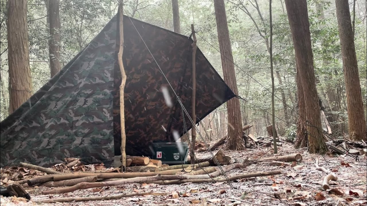 雪舞う日のソロキャンプ①