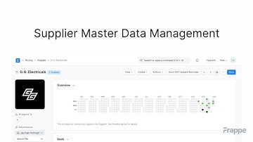 Supplier Master Data Management | ERPNext