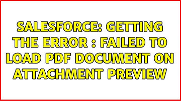Salesforce: Getting the Error : Failed to load PDF Document on attachment preview