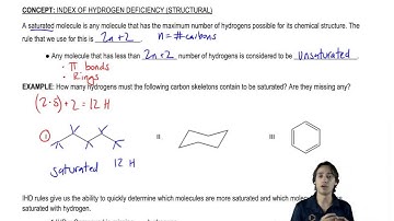Index of Hydrogen Deficiency: Definition of Saturation 1-2