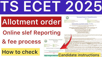 TS ECET 2025 ALLOTMENT ORDER & SELF REPORTING PROCESS | TS ECET ALLOTMENT HOW TO CHECK 2025
