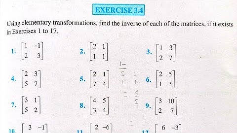 Class 12 Exercise 3.4 NCERT solutions | chapter 3 matrix - Inverse of matrix | part 2