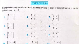 Class 12 Exercise 3.4 NCERT solutions | chapter 3 matrix - Inverse of matrix | part 2