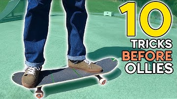 10 EASY Skateboarding Tricks BEFORE Learning to Ollie