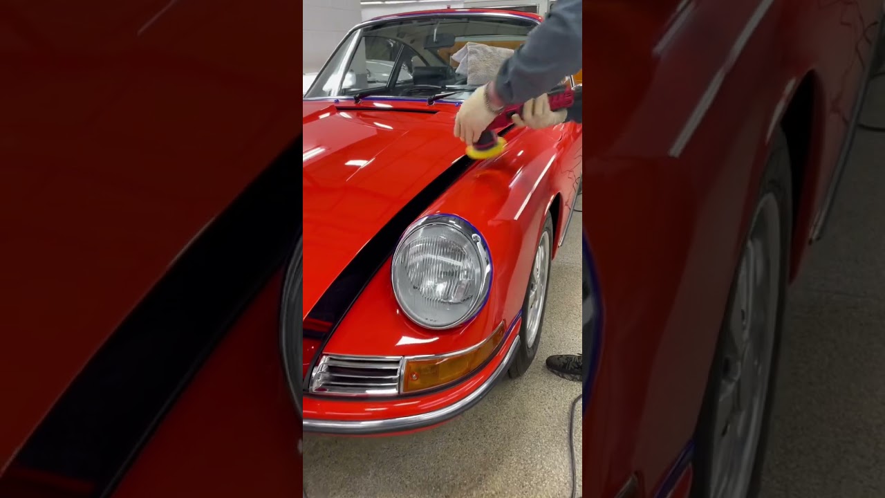 Foam Polishing the 1968 Porsche 911L in Tangerine
