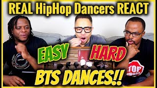 REAL Hip Hop DANCERS REACT to EASY to HARDEST BTS DANCES!!