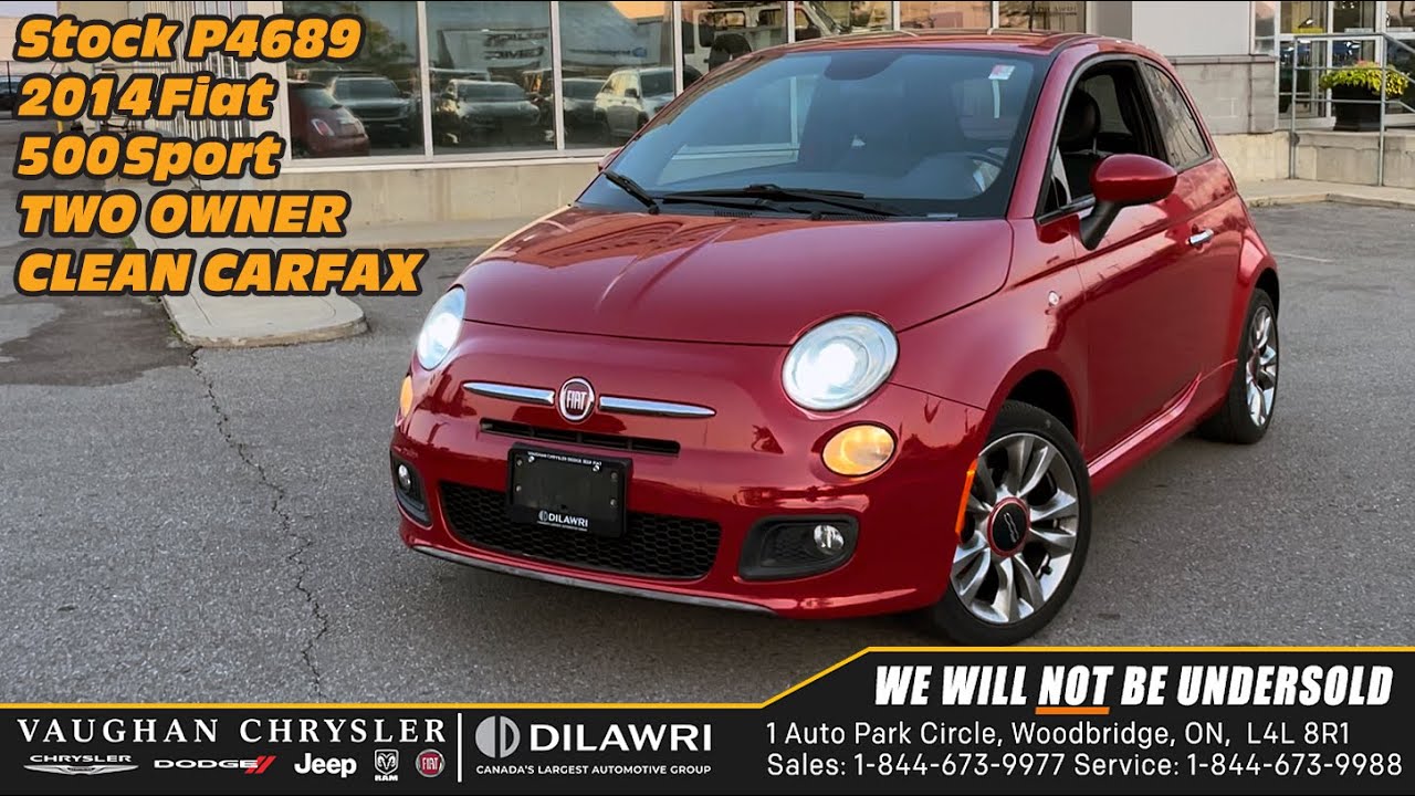 2014 Fiat 500 Sport TWO OWNER CLEAN CARFAX AUTOMATIC HEATED SEATS at Vaughan Chrysler stock P4689