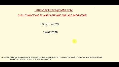 TISSNET-2020 || RESULT ???