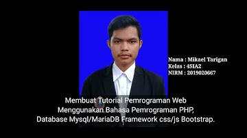 Membuat Tutorial Pemrograman Web CRUD(create,read,update,delete) dengan Db PHP/Mysql dan Bootstrap