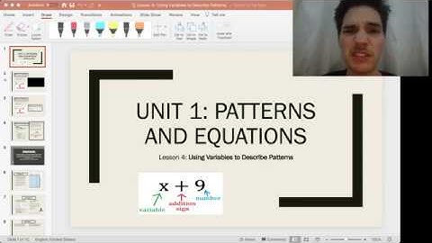 Unit 1- Lesson 4: Using Variables to Describe Patterns