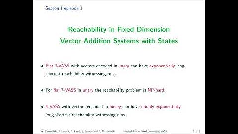 Reachability in Fixed Dimension VASS - CONCUR
