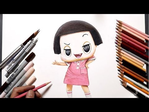 チコちゃんを描いてみた チコちゃんに叱られる 色鉛筆 Youtube