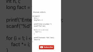 print fectorial of n no.using loop #coding #ai #engineerproblems #codingblocks #codelearning