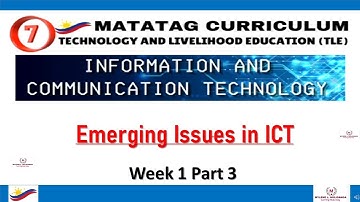 TLE Grade 7 Quarter 1 - ICT Week 1 Part 3 - Emerging ISSUES in ICT