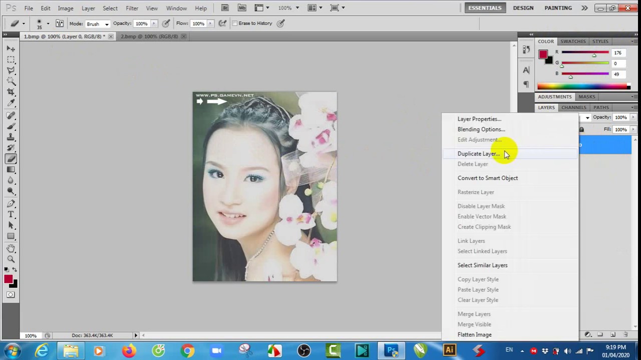 Hướng Dẫn Tô Màu Da Bằng Layer Mask - Photoshop Cs6 - Youtube