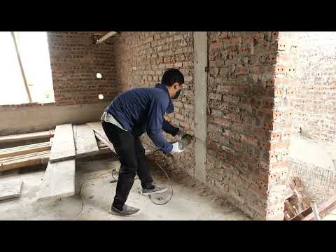 the process of building a two-story house with full amenities