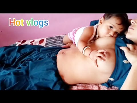 Breastfeeding Hot vlogs/ Breast feeding vlogs video new/breastfeeding vlogs New video hot scene #mom